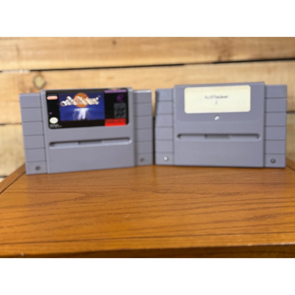 ActRaiser 1 & 2 SNES Super Nintendo Enix Tested Working 2 Game Lot